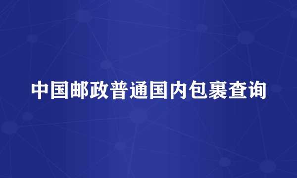 中国邮政普通国内包裹查询