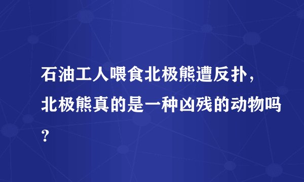 石油工人喂食北极熊遭反扑，北极熊真的是一种凶残的动物吗？