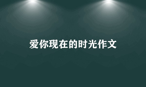 爱你现在的时光作文