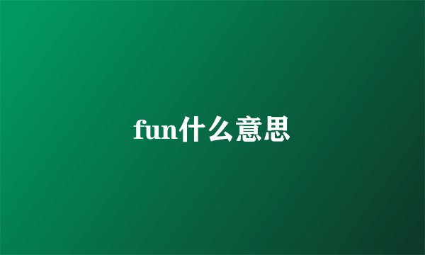 fun什么意思