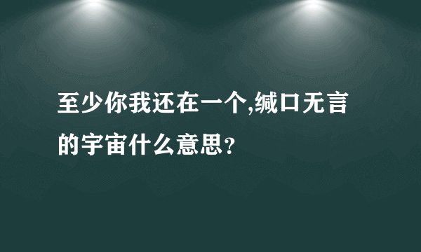 至少你我还在一个,缄口无言的宇宙什么意思？
