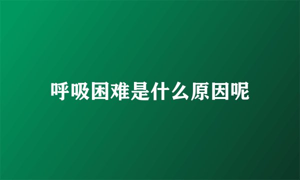 呼吸困难是什么原因呢