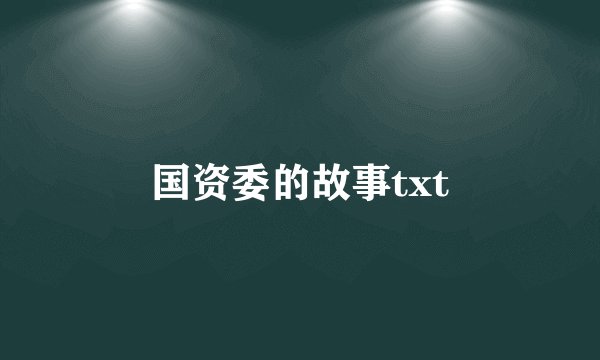 国资委的故事txt