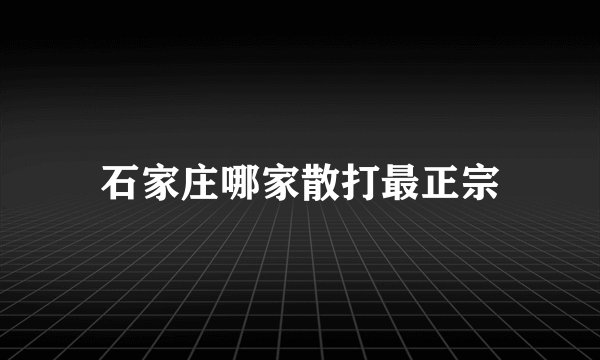 石家庄哪家散打最正宗