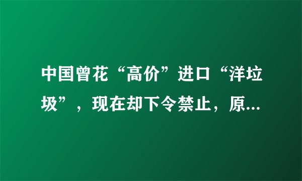 中国曾花“高价”进口“洋垃圾”，现在却下令禁止，原因竟是……