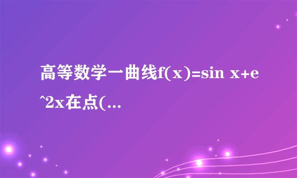 高等数学一曲线f(x)=sin x+e^2x在点(π,e^2x)上的切线方程为y=_______________