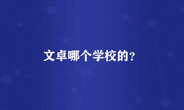 文卓哪个学校的？