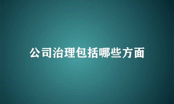 公司治理包括哪些方面