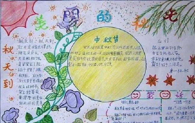 中秋节手抄报三年级简单又漂亮