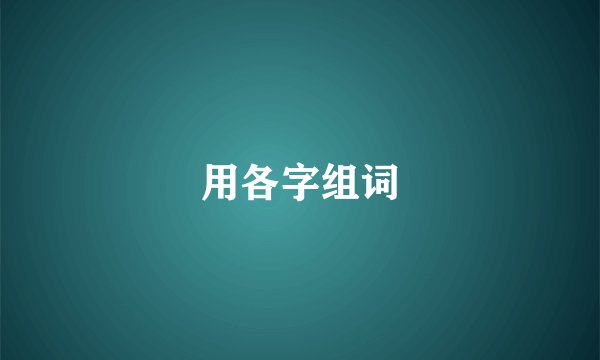 用各字组词