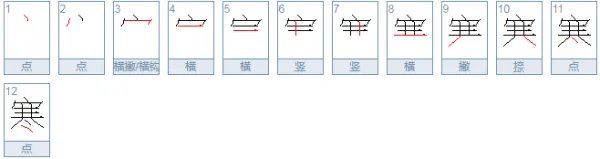 “寒”字的笔顺？