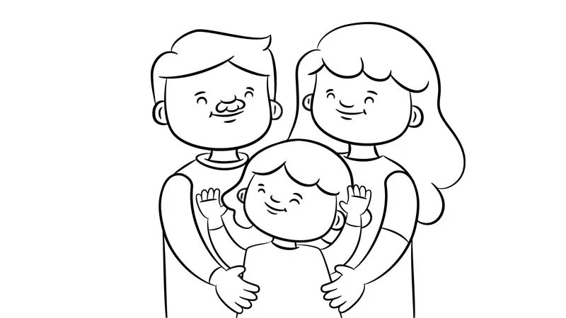 全家福简笔画怎么画