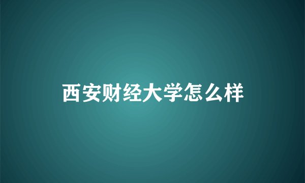 西安财经大学怎么样