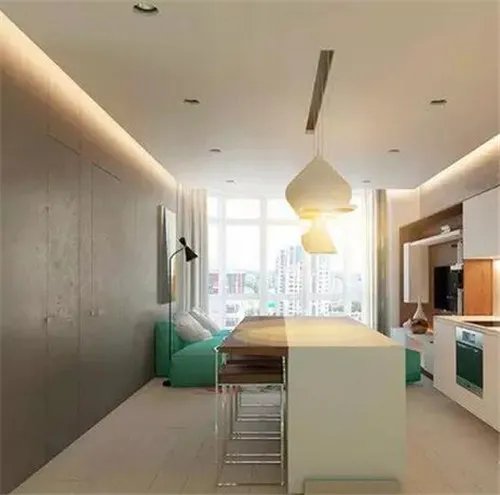 30平米小户型装修效果图 单身一族的清新薄荷屋