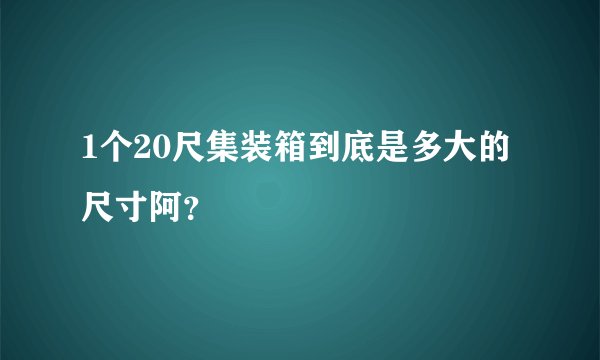 1个20尺集装箱到底是多大的尺寸阿？