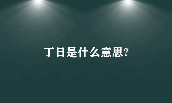 丁日是什么意思?