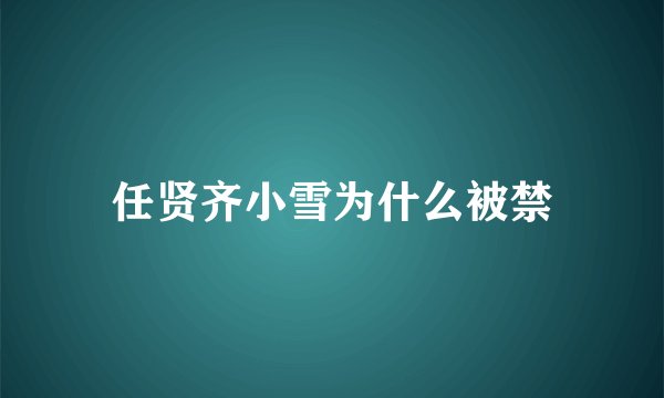 任贤齐小雪为什么被禁