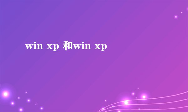 win xp 和win xp