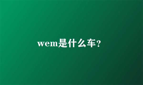 wem是什么车？