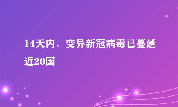 14天内，变异新冠病毒已蔓延近20国