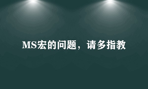 MS宏的问题,请多指教