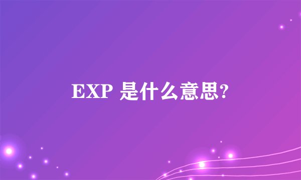 EXP 是什么意思?