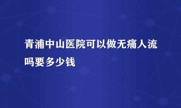青浦中山医院可以做无痛人流吗要多少钱