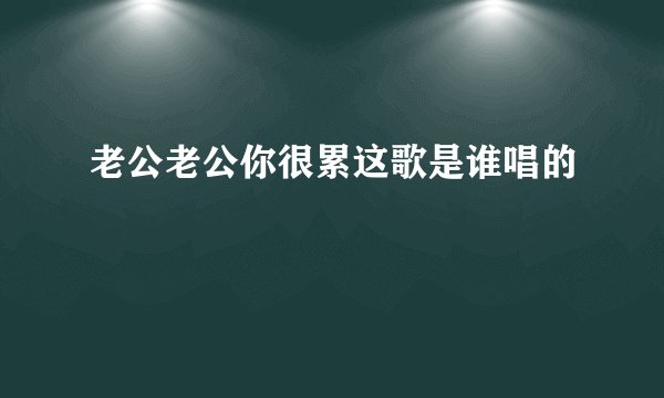 老公老公你很累这歌是谁唱的