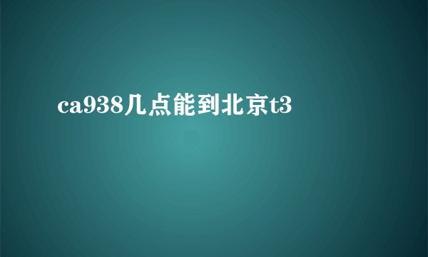 ca938几点能到北京t3