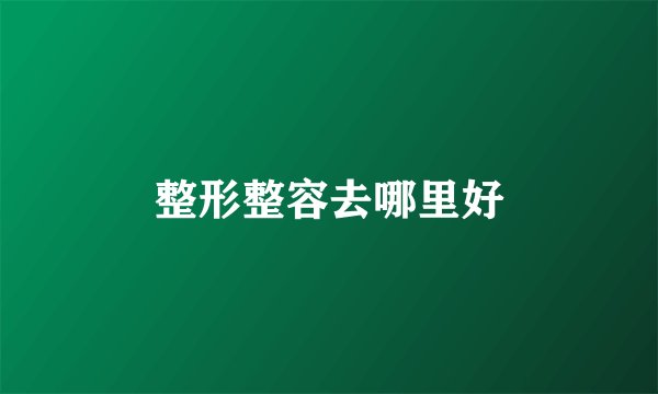 整形整容去哪里好
