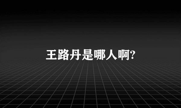 王路丹是哪人啊?