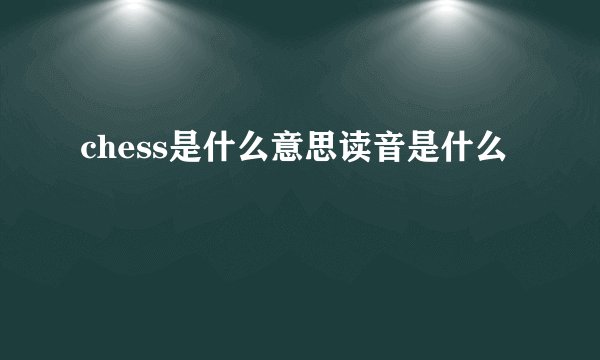 chess是什么意思读音是什么