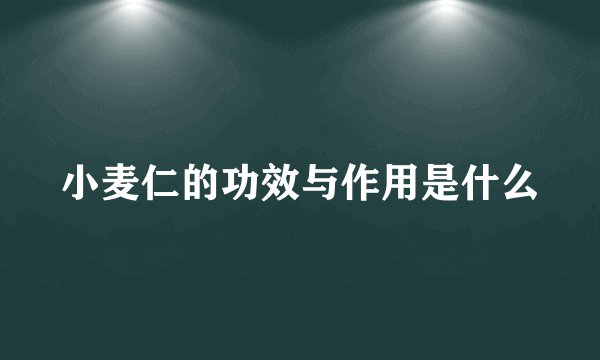 小麦仁的功效与作用是什么