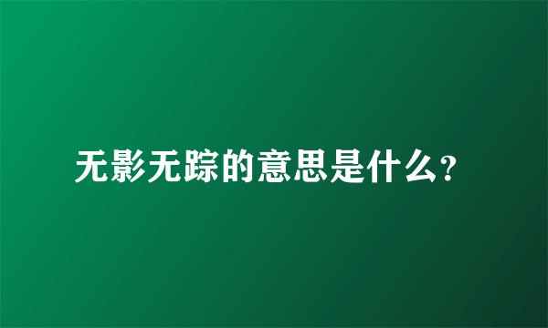 无影无踪的意思是什么？