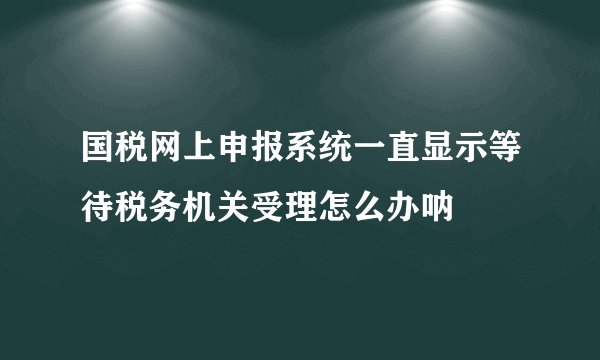 国税网上申报系统一直显示等待税务机关受理怎么办呐