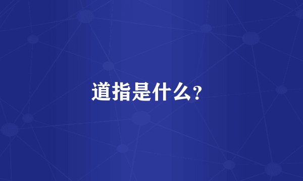 道指是什么？