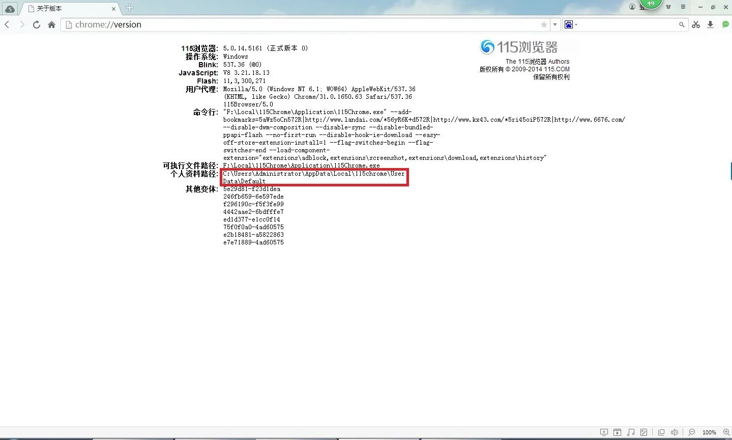 115l浏览器缓存在哪