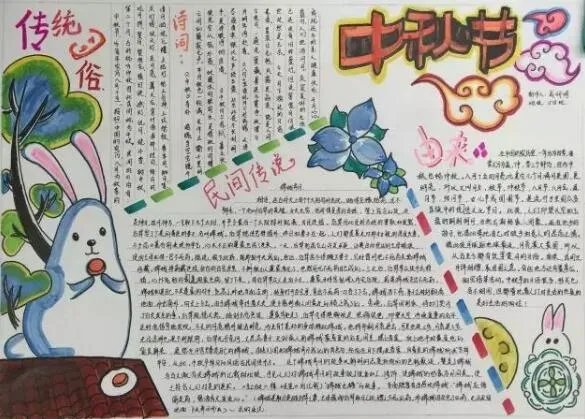 中秋节手抄报三年级简单又漂亮