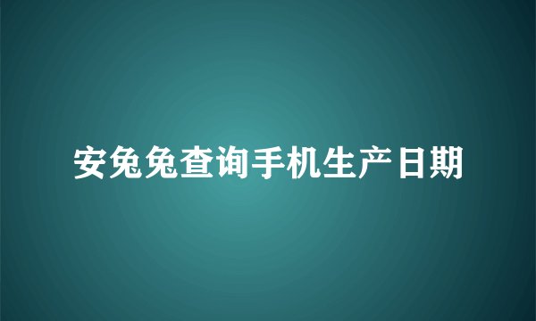 安兔兔查询手机生产日期