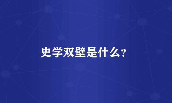 史学双壁是什么？