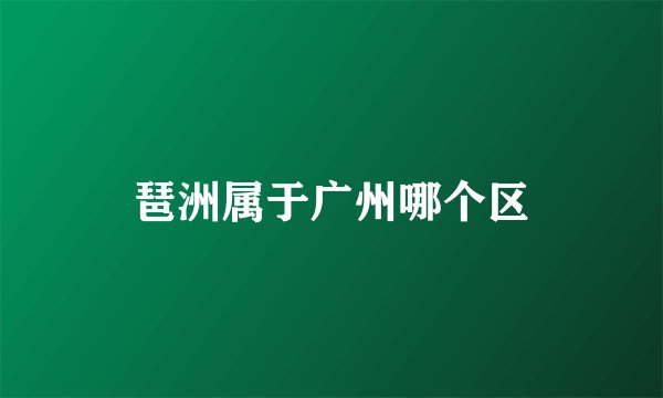 琶洲属于广州哪个区