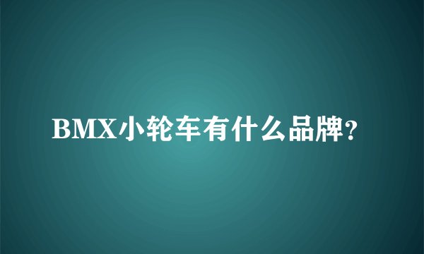 BMX小轮车有什么品牌？