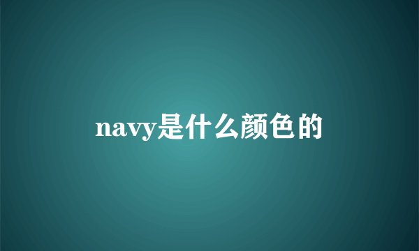 navy是什么颜色的