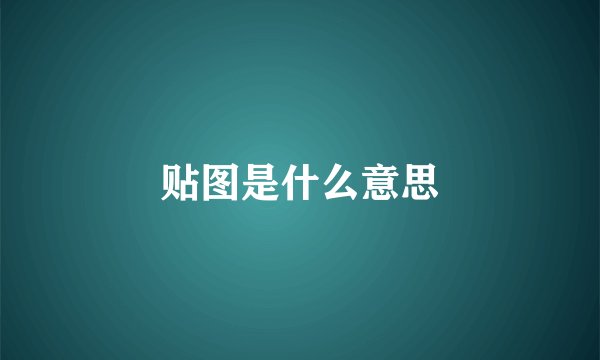 贴图是什么意思