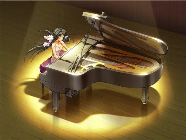 求在弹钢琴的动漫人物的图片
