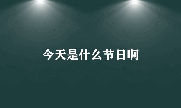 今天是什么节日啊