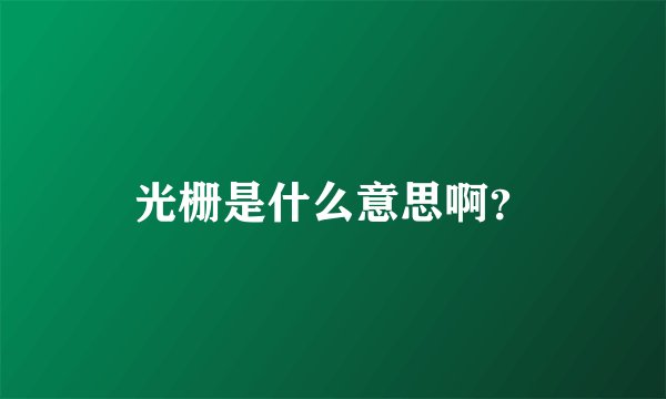 光栅是什么意思啊？
