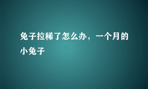 兔子拉稀了怎么办，一个月的小兔子