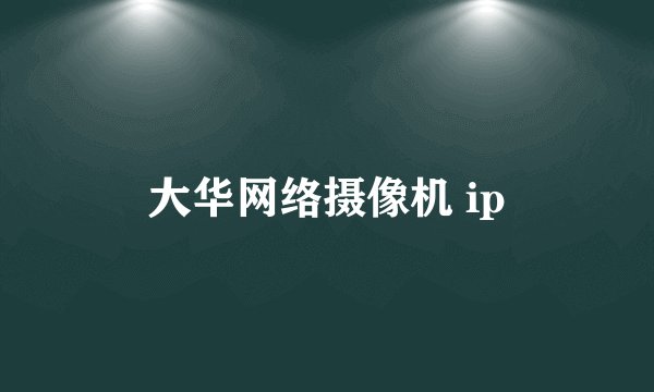 大华网络摄像机 ip