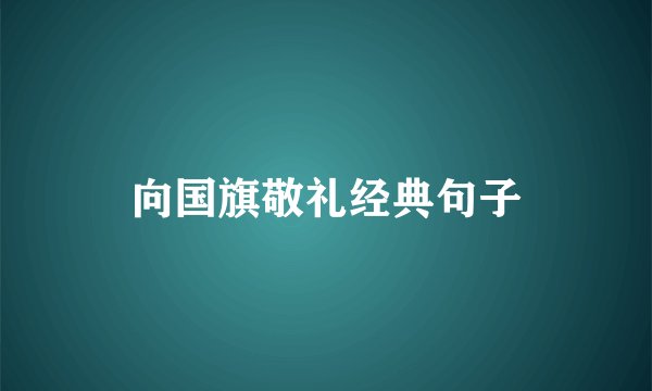 向国旗敬礼经典句子